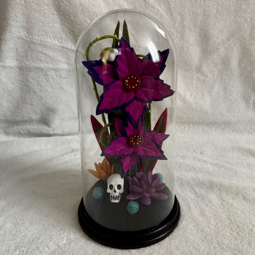 Target Hyde & EEK! Faux Creepy Plants in Cloche - Bright Flowers with Bones